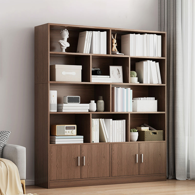 Modern Style Bookshelf Engineer Wood Closed Back Bookcase for Home Office
