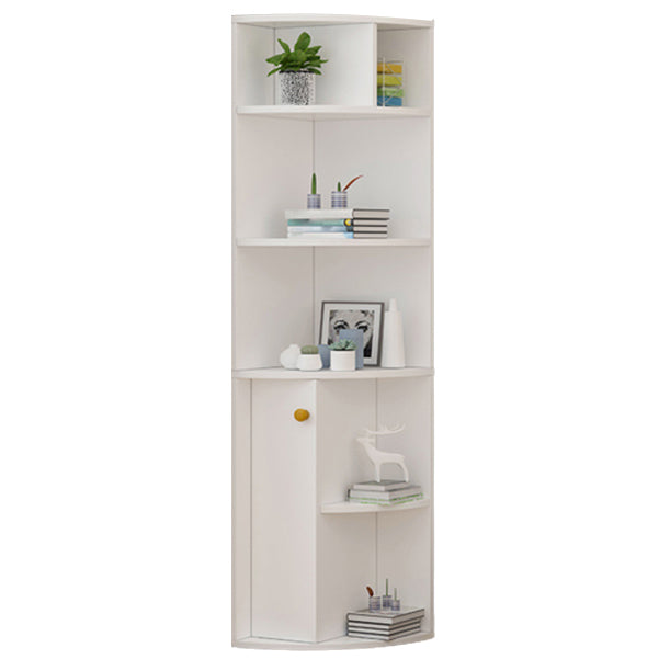 Corner Shelf Bookcase White Bookshelf with Doors for Home Office
