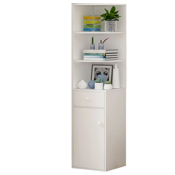 Corner Shelf Bookcase White Bookshelf with Doors for Home Office