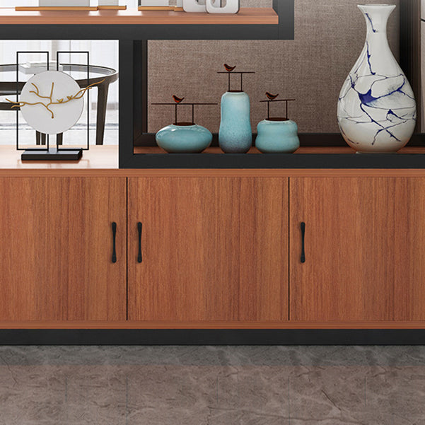 Modern Bookshelf with Doors Geometric Shelf Bookcase for Office