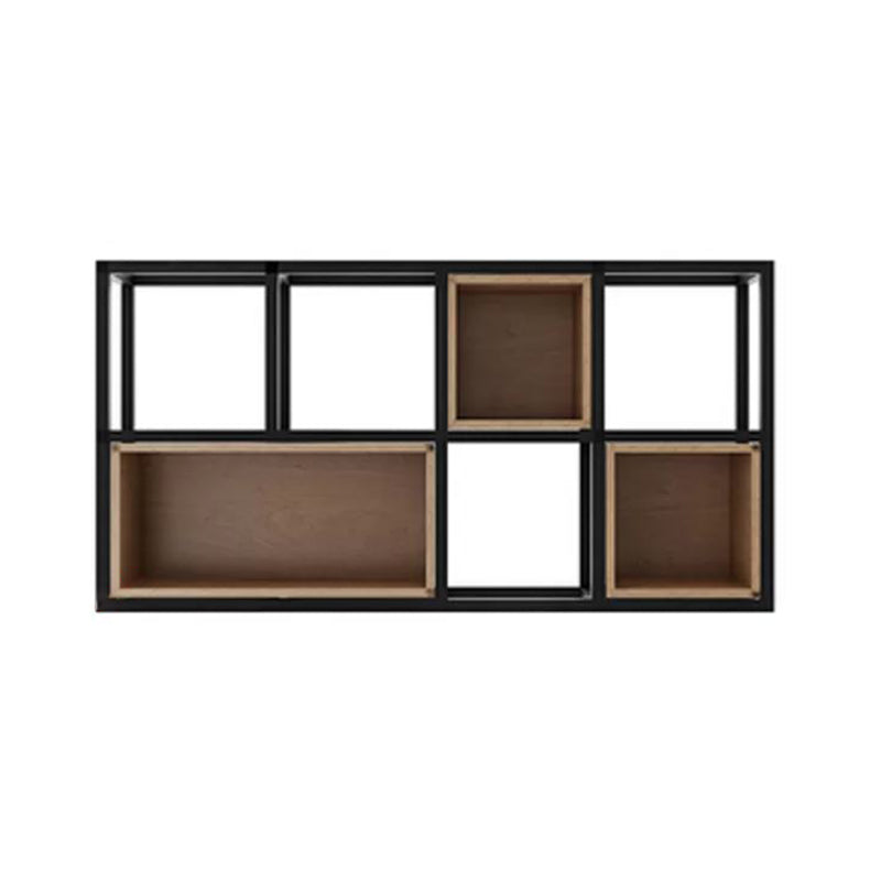 Industrial Style Bookcase Wall Mounted Bookshelf for Office and Study Room