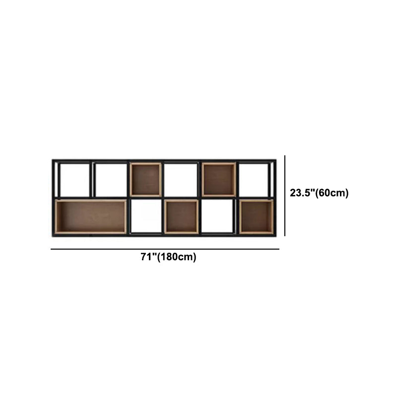 Industrial Style Bookcase Wall Mounted Bookshelf for Office and Study Room