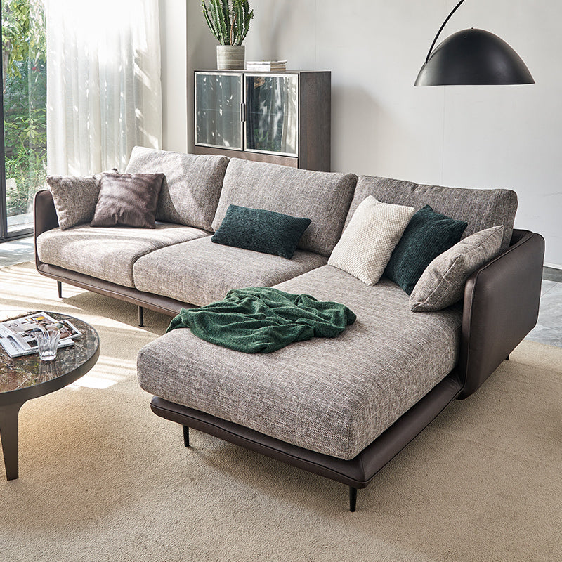Contemporary Tuxedo Arm Sofa with Pillows 35.43" for Living Room