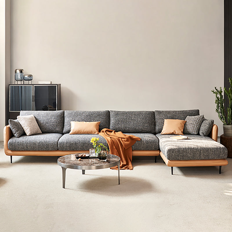 Contemporary Tuxedo Arm Sofa with Pillows 35.43" for Living Room