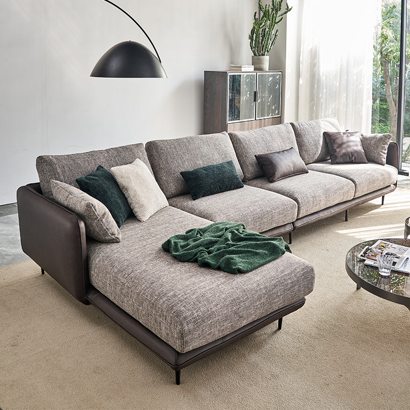 Contemporary Tuxedo Arm Sofa with Pillows 35.43" for Living Room