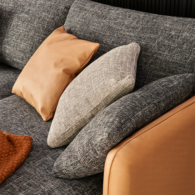 Contemporary Tuxedo Arm Sofa with Pillows 35.43" for Living Room