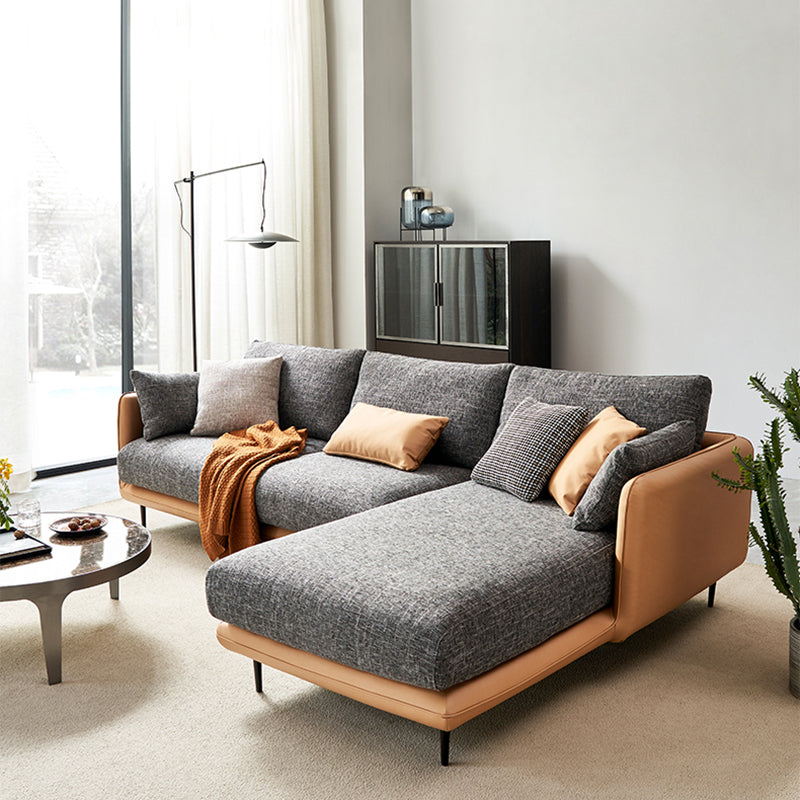 Contemporary Tuxedo Arm Sofa with Pillows 35.43" for Living Room