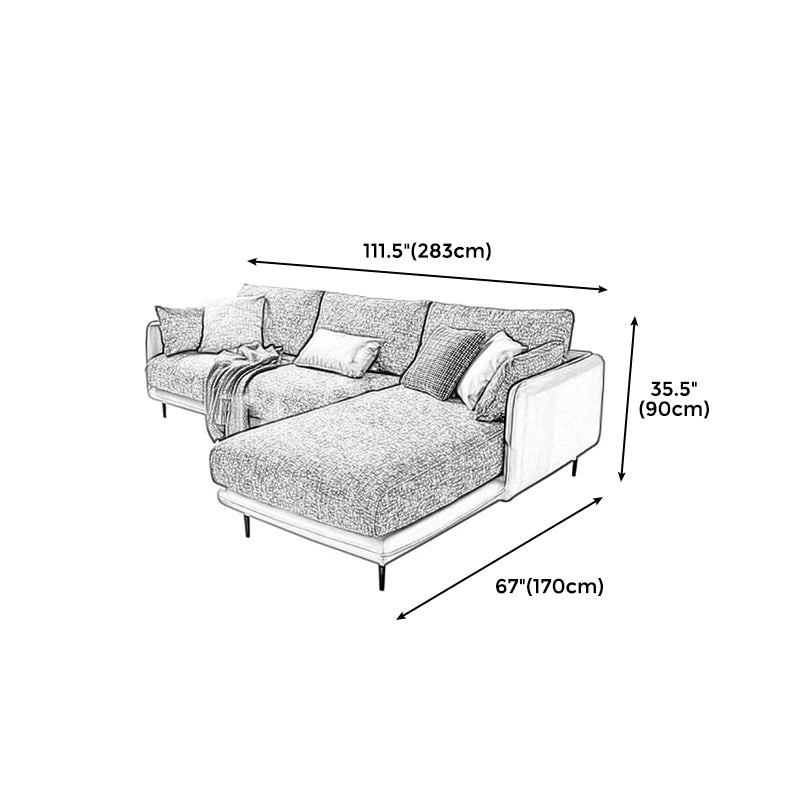 Contemporary Tuxedo Arm Sofa with Pillows 35.43" for Living Room