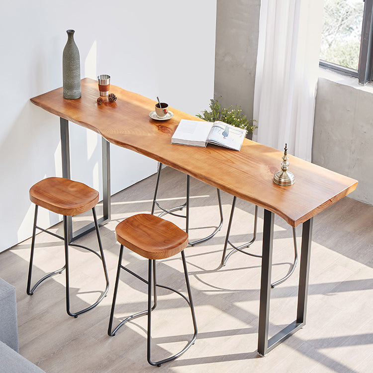 1/2/4/5 Pieces Industrial Rectangular Pub Table Set Wooden Counter Table with High Stools