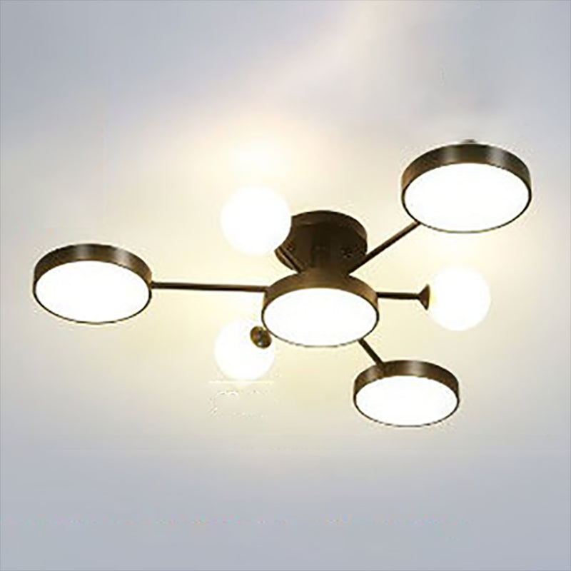 Modern Round Ceiling Light Colorful Multi Light Flush Mount Light for Bedroom