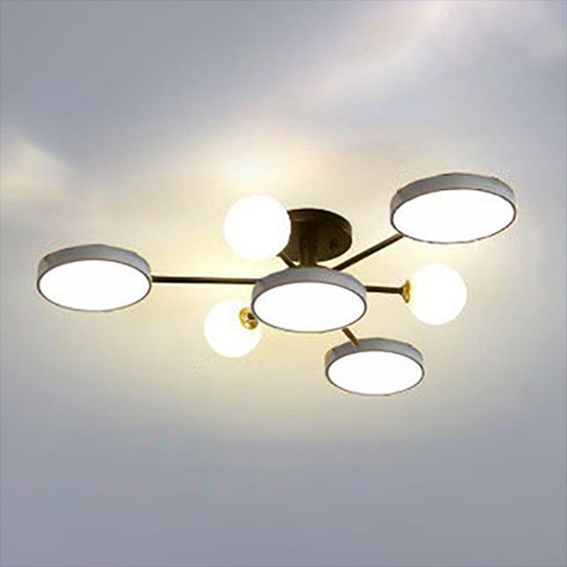 Modern Round Ceiling Light Colorful Multi Light Flush Mount Light for Bedroom