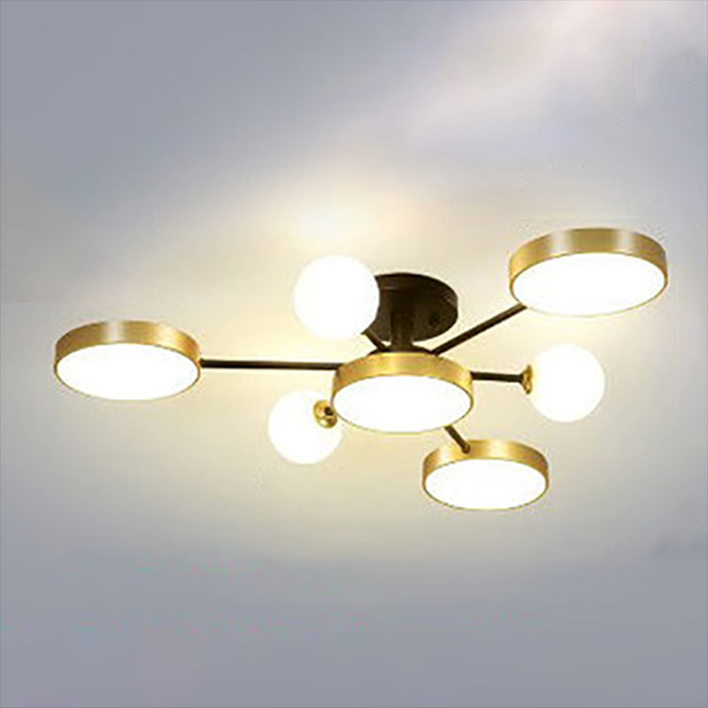 Modern Round Ceiling Light Colorful Multi Light Flush Mount Light for Bedroom