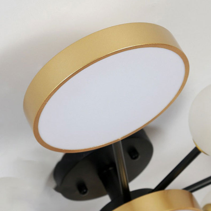 Modern Round Ceiling Light Colorful Multi Light Flush Mount Light for Bedroom