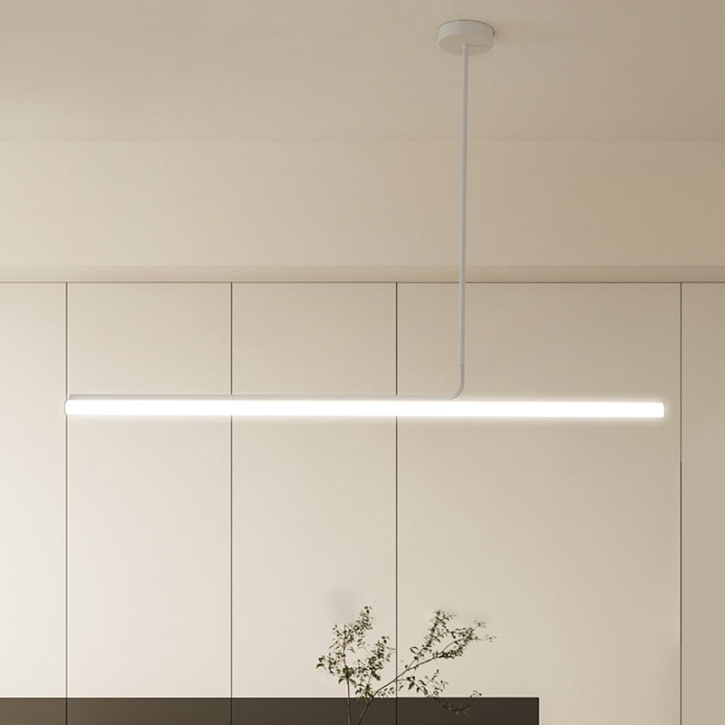 Modern Aluminum Pendant Lighting Linear Shape Hanging Light Fixtures in Black and White