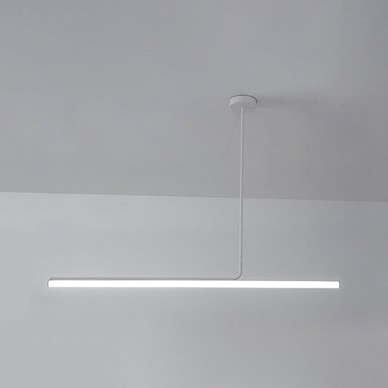 Modern Aluminum Pendant Lighting Linear Shape Hanging Light Fixtures in Black and White