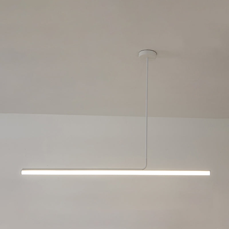 Modern Aluminum Pendant Lighting Linear Shape Hanging Light Fixtures in Black and White