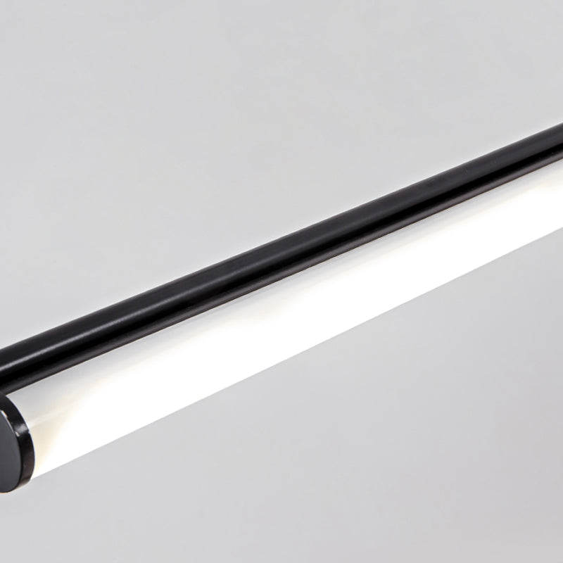 Modern Aluminum Pendant Lighting Linear Shape Hanging Light Fixtures in Black and White