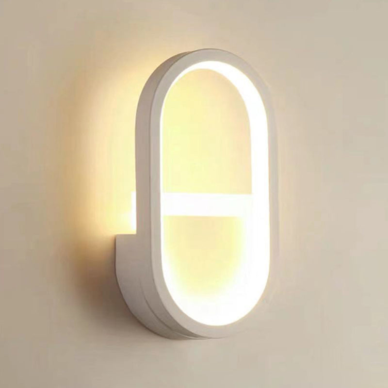 Oval Shape Metal Wall Light Modern Style Single Light Wall Sconce Light