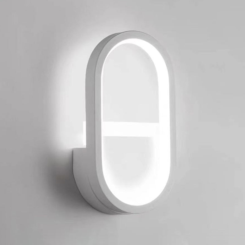 Oval Shape Metal Wall Light Modern Style Single Light Wall Sconce Light