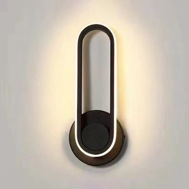 Oval Shape Metal Wall Light Modern Style Single Light Wall Sconce Light