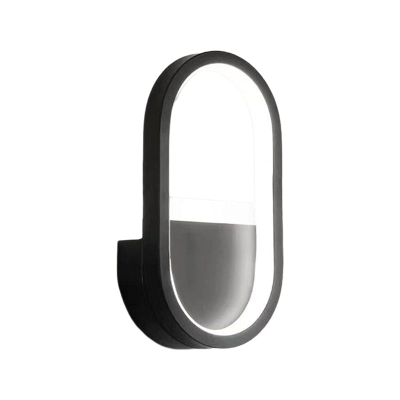 Oval Shape Metal Wall Light Modern Style Single Light Wall Sconce Light