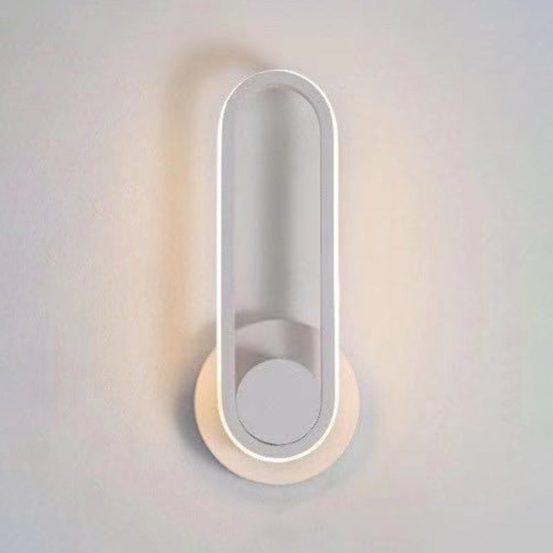 Oval Shape Metal Wall Light Modern Style Single Light Wall Sconce Light