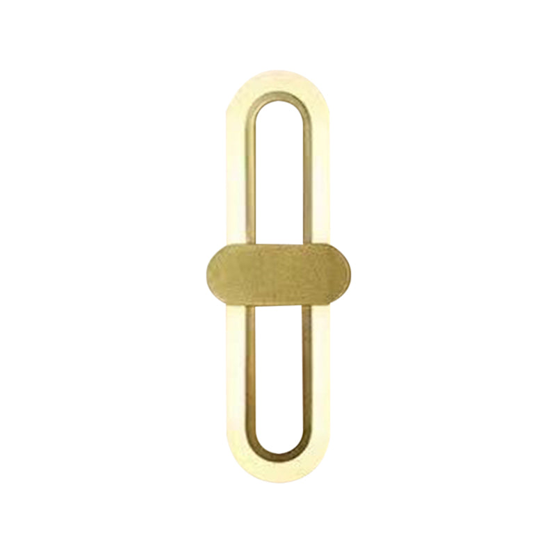 Oval Shape Metal Wall Light Modern Style Single Light Wall Sconce Light