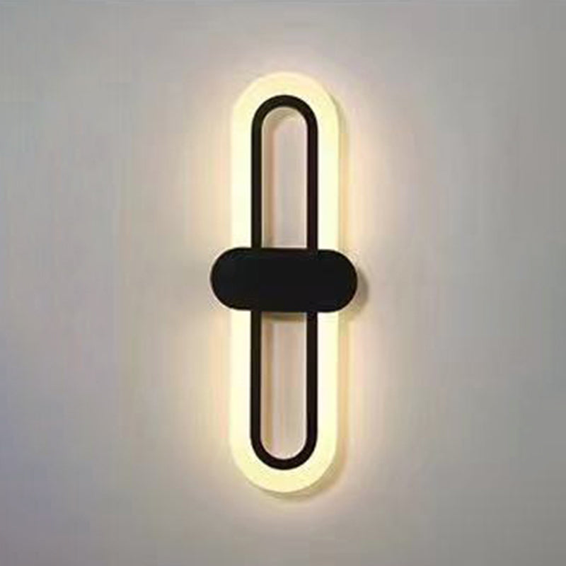 Oval Shape Metal Wall Light Modern Style Single Light Wall Sconce Light