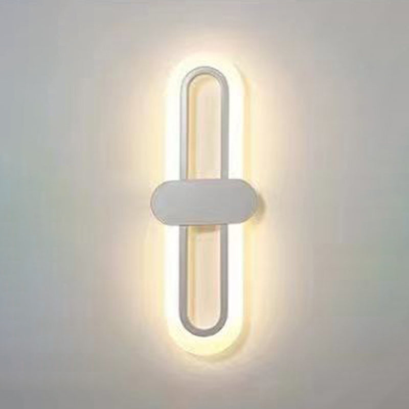 Oval Shape Metal Wall Light Modern Style Single Light Wall Sconce Light