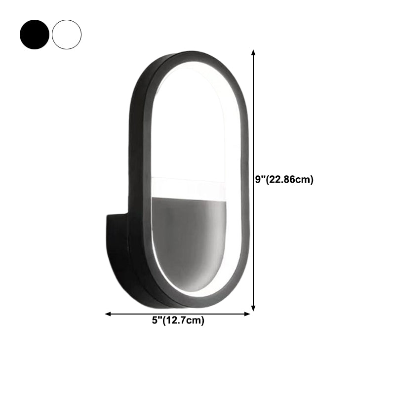 Oval Shape Metal Wall Light Modern Style Single Light Wall Sconce Light
