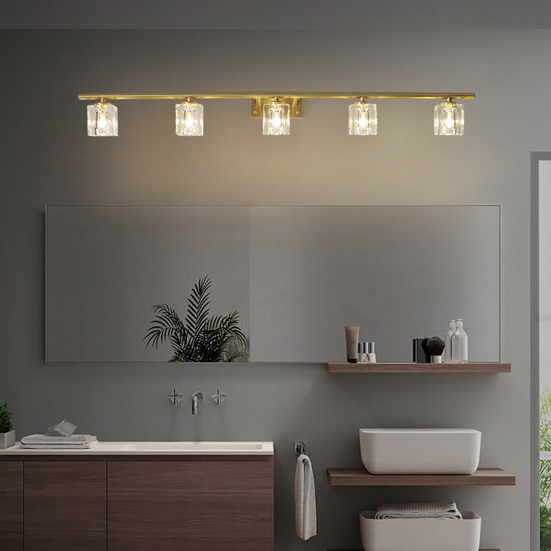 Multi Light Wall Sconce Postmodern Style Crystal Wall Lighting for Bathroom