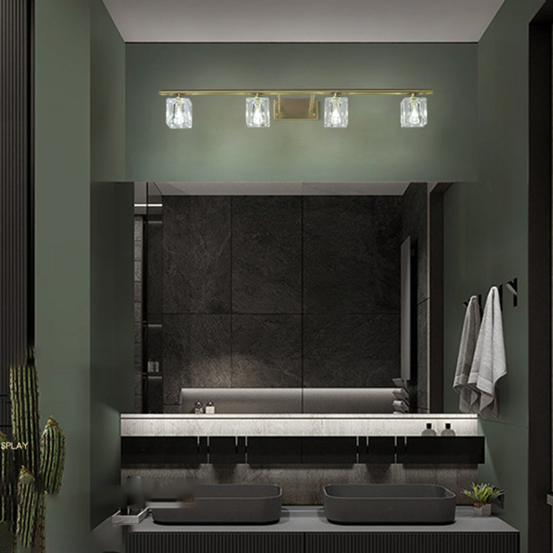 Multi Light Wall Sconce Postmodern Style Crystal Wall Lighting for Bathroom