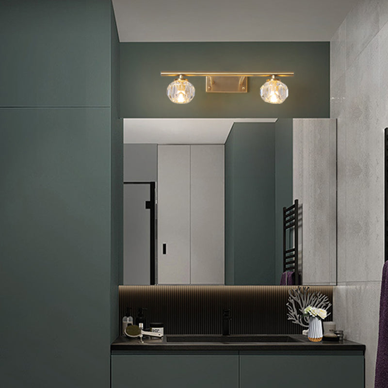 Multi Light Wall Sconce Postmodern Style Crystal Wall Lighting for Bathroom