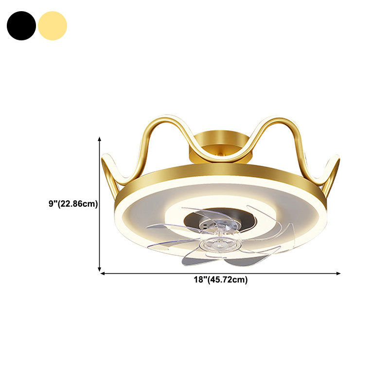 Modern Style Ceiling Fan Light LED Ceiling Mount Lamp with Acrylic Shade