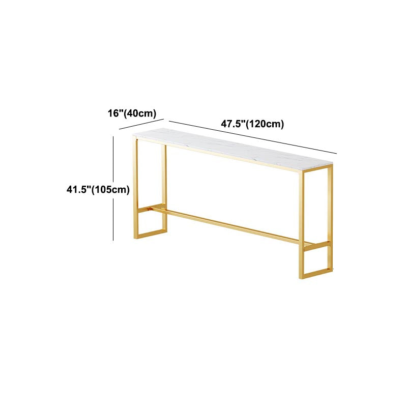 Glam Style Bar Table Gold Pedestal Pub Table for Living Room