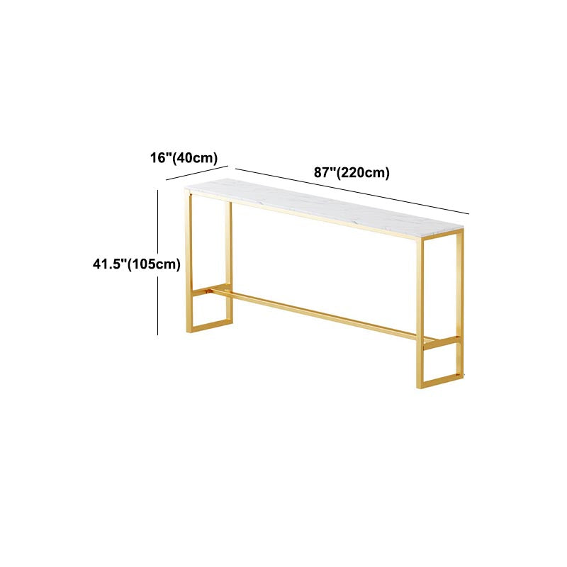 Glam Style Bar Table Gold Pedestal Pub Table for Living Room
