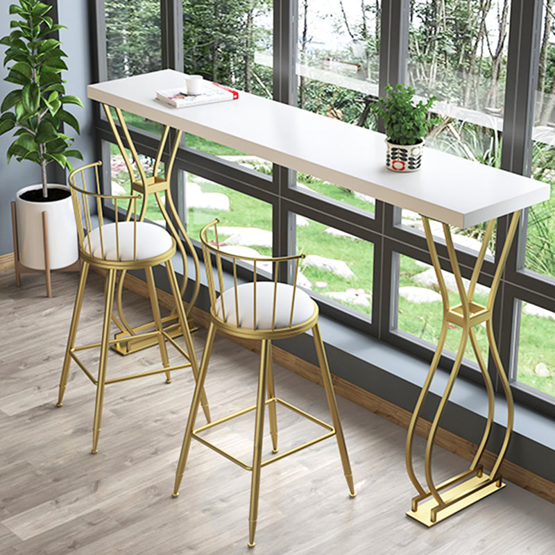 Contemporary Double pedestal Patio Bar Table Solid Wood Bistro Bar Height Table