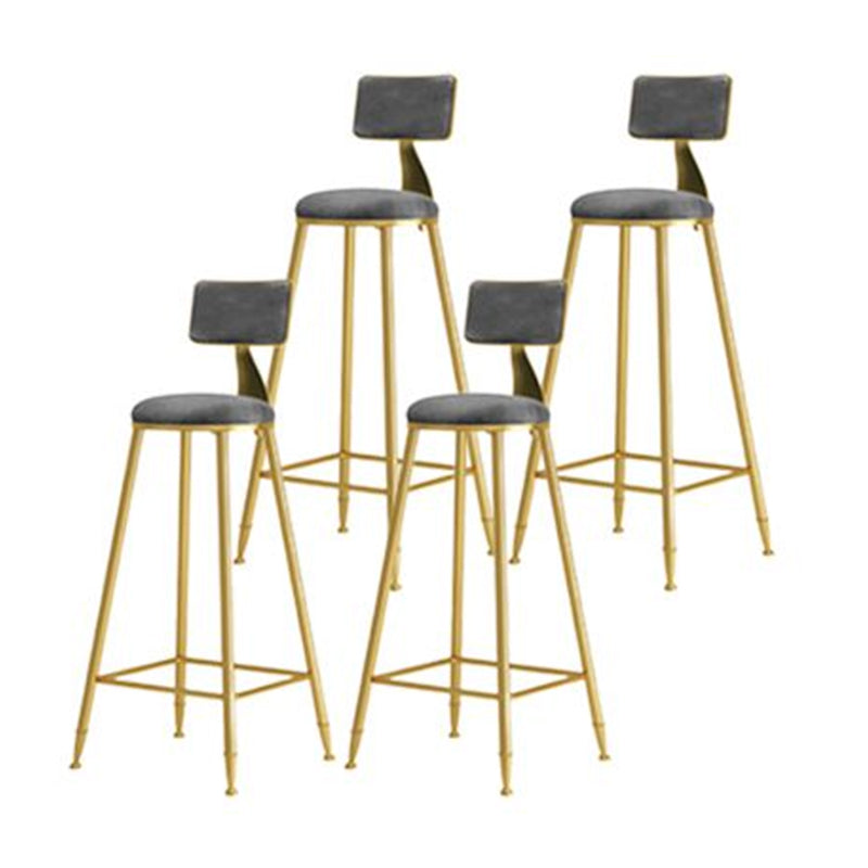Nordic Style Bar-stool Round Counter Bar Stool with Metal Legs for Kitchen