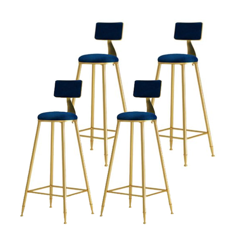 Nordic Style Bar-stool Round Counter Bar Stool with Metal Legs for Kitchen