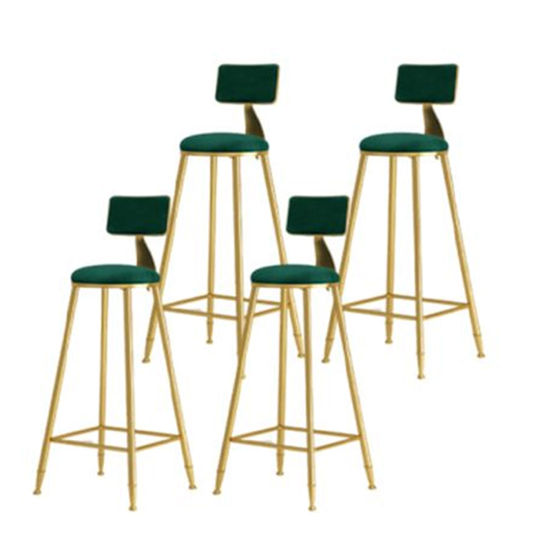 Nordic Style Bar-stool Round Counter Bar Stool with Metal Legs for Kitchen