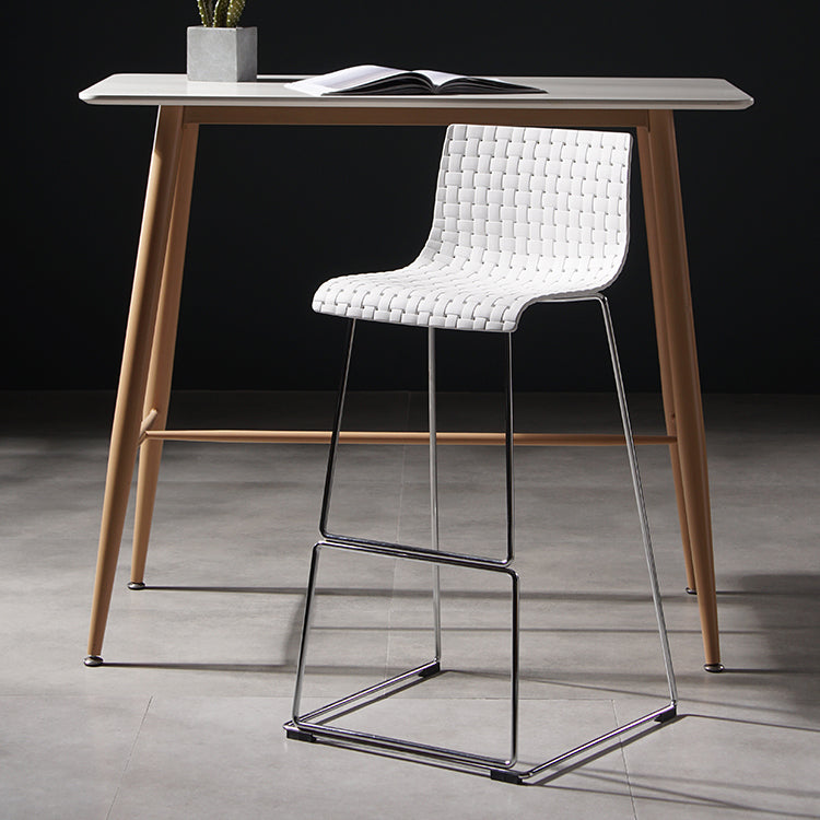Contemporary Bar-stool Plastic Counter Bar Stool for Kitchen with Metal Legs