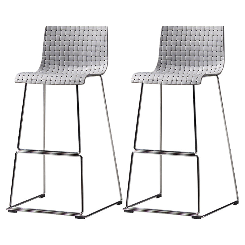 Contemporary Bar-stool Plastic Counter Bar Stool for Kitchen with Metal Legs