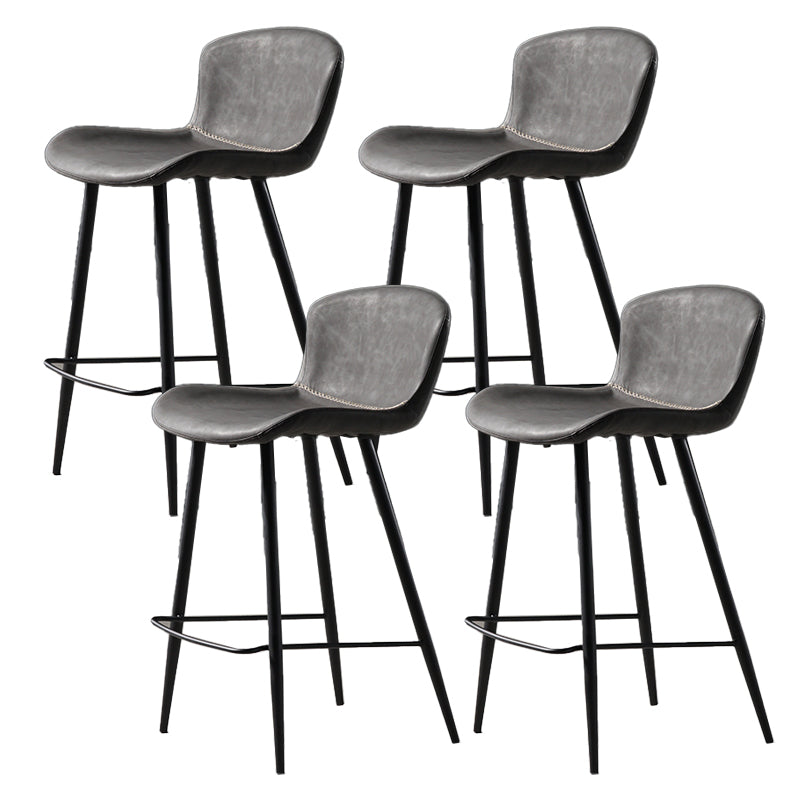 Contemporary Bar-stool PU Leather Counter Bar Stool for Kitchen Bar with Metal Legs