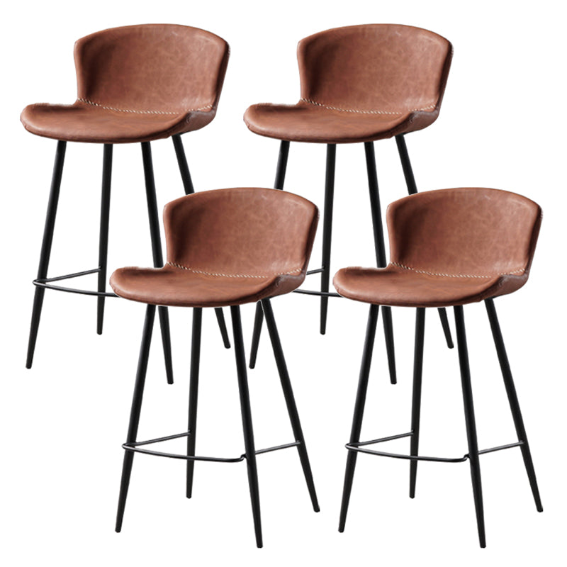 Contemporary Bar-stool PU Leather Counter Bar Stool for Kitchen Bar with Metal Legs