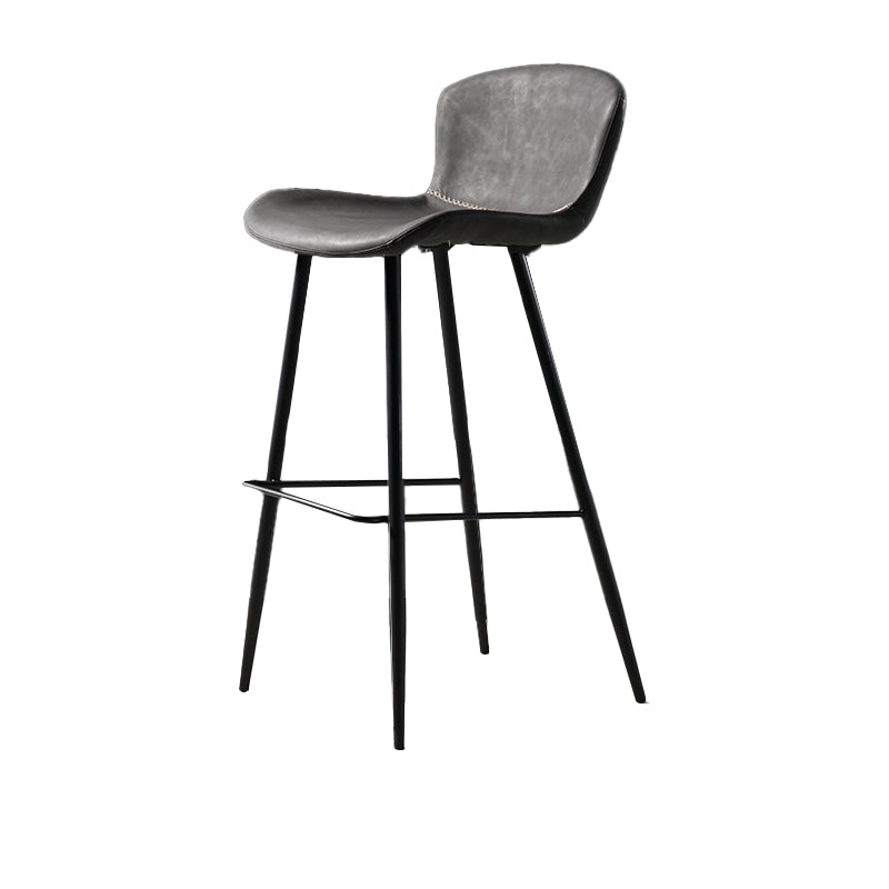 Contemporary Bar-stool PU Leather Counter Bar Stool for Kitchen Bar with Metal Legs