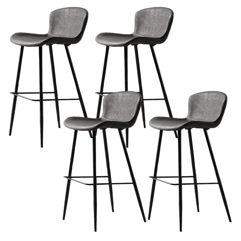 Contemporary Bar-stool PU Leather Counter Bar Stool for Kitchen Bar with Metal Legs