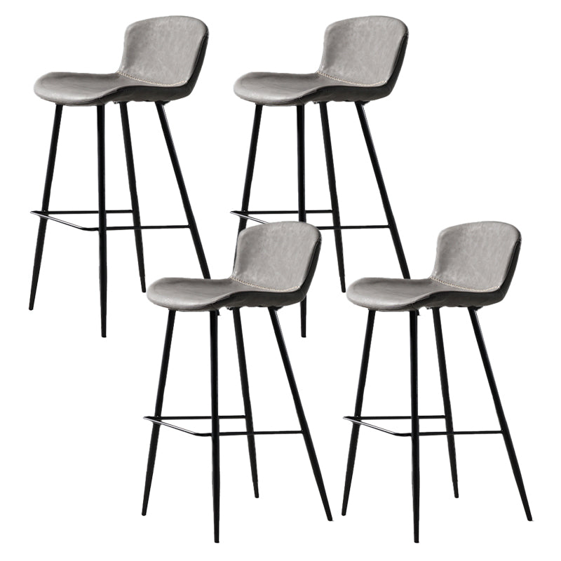 Contemporary Bar-stool PU Leather Counter Bar Stool for Kitchen Bar with Metal Legs