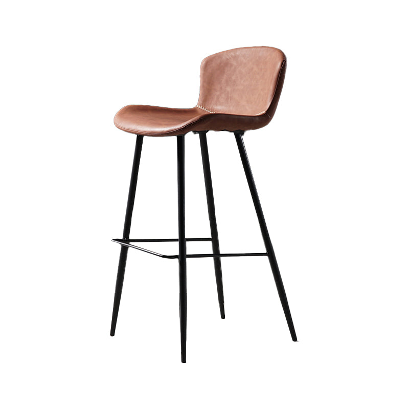 Contemporary Bar-stool PU Leather Counter Bar Stool for Kitchen Bar with Metal Legs