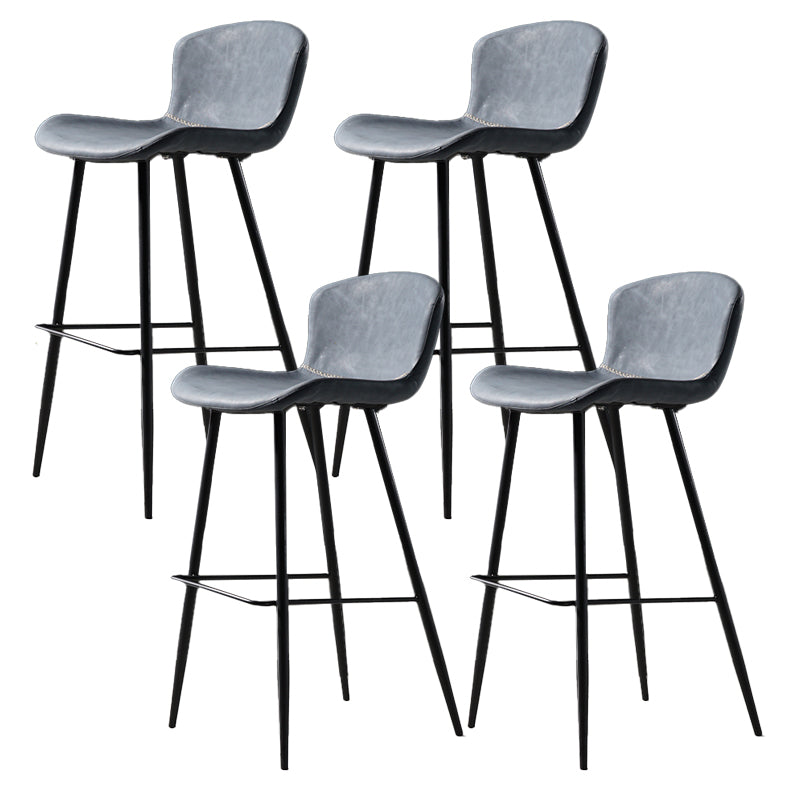 Contemporary Bar-stool PU Leather Counter Bar Stool for Kitchen Bar with Metal Legs