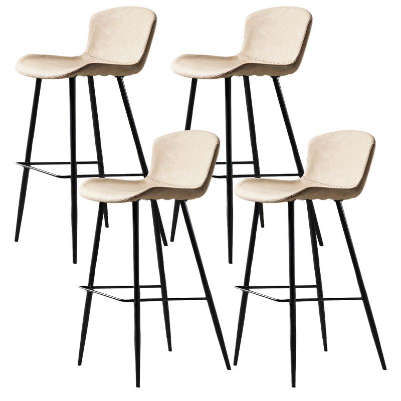 Contemporary Bar-stool PU Leather Counter Bar Stool for Kitchen Bar with Metal Legs